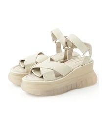 GRL | クロスデザイン厚底クリアヒールサンダル(サンダル)