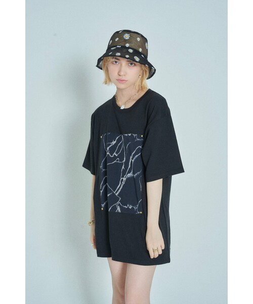トップス Crayme, Smoke Marble T-shirt Crayme,（クレイミー）の「Smoke Marble T-shirt（Tシャツ