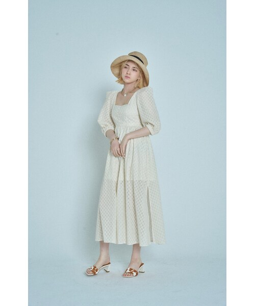 Crayme,（クレイミー）の「Eyelet Lace Bustier Dress（ワンピース・レディース・ホワイト/クリーム/ブラック・FREE）」の3枚目の写真