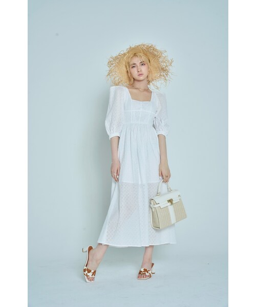 Crayme,（クレイミー）の「Eyelet Lace Bustier Dress（ワンピース・レディース・ホワイト/クリーム/ブラック・FREE）」の2枚目の写真