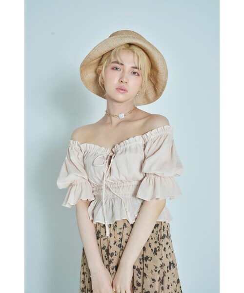 Crayme,（クレイミー）の「3way Shirring Blouse（シャツ/ブラウス・レディース・ホワイト/ライトピンク/ブラック・FREE）」の3枚目の写真