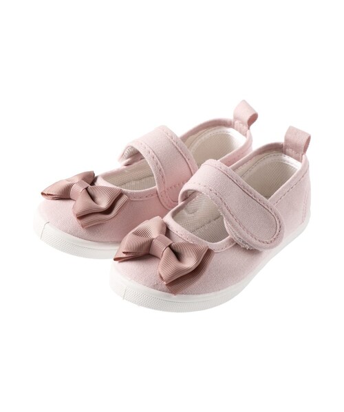 BRANSHES(ブランシェス)の「リボンシューズ(ドレスシューズ・キッズ・ネイビーブルー/ピンク・14cm~19cm)」の2枚目の写真