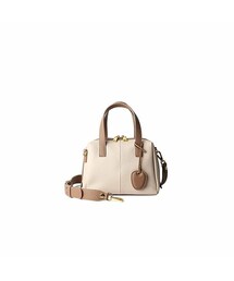 Baginning | ブラウン ホワイト 2 Way ハンドバッグ ショルダー ボストンバッグ(ボストンバッグ)
