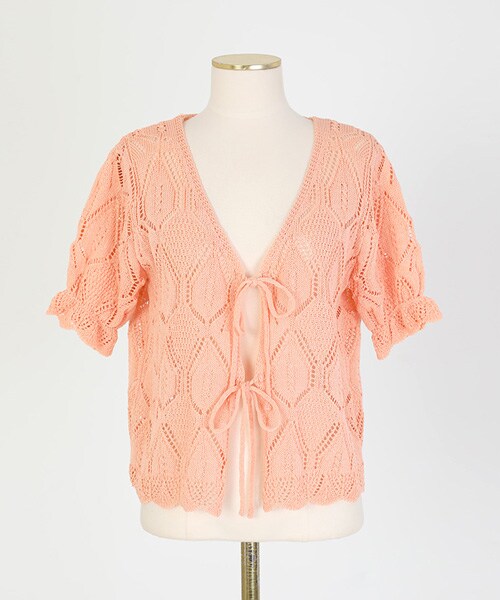 imvely（-）の「[IMVELY] カラフルVネック半袖カーディガン（カーディガン/ボレロ・レディース・퍼플・FREE0(ミニブリー/XS~M), FREE1(一般ブリー/XS~M)）」の2枚目の写真