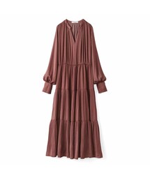 IEDIT | IEDIT[イディット] プリーツ遣いがドラマティックな しなやかロングワンピース〈ピンクブラウン〉(ワンピース/ドレス)