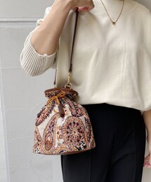 CAPRICIEUX LE'MAGE | ジャガードペイズリー巾着ショルダーバッグ(トートバッグ)