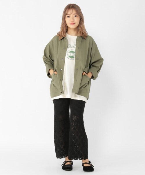 studio CLIP（スタディオクリップ）の「7ゲージ編み柄ニットパンツ（パンツ・ブラック/アイボリー・F）」の3枚目の写真