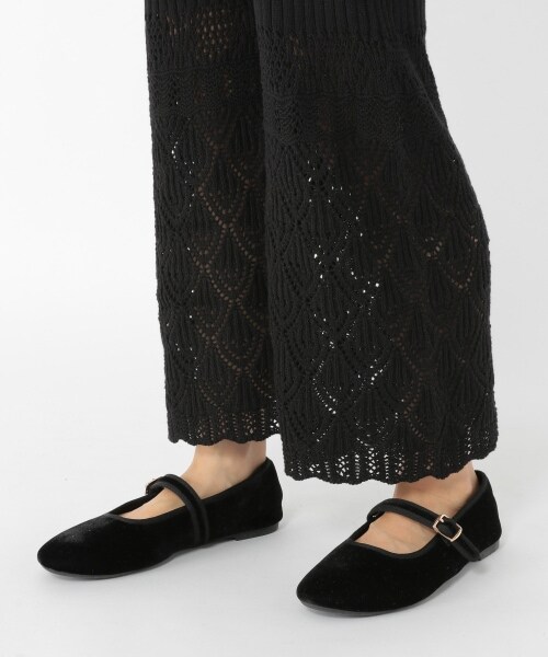 studio CLIP（スタディオクリップ）の「7ゲージ編み柄ニットパンツ（パンツ・ブラック/アイボリー・F）」の8枚目の写真