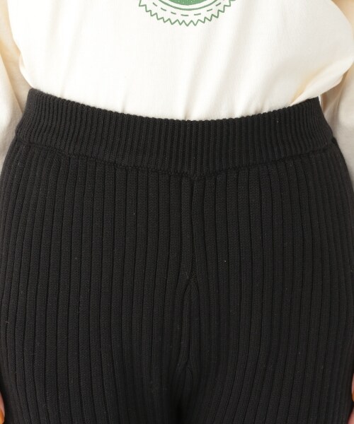 studio CLIP（スタディオクリップ）の「7ゲージ編み柄ニットパンツ（パンツ・ブラック/アイボリー・F）」の7枚目の写真