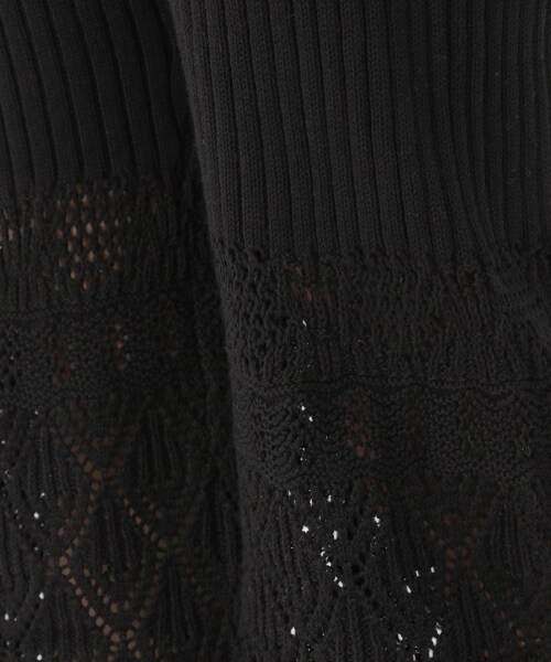 studio CLIP（スタディオクリップ）の「7ゲージ編み柄ニットパンツ（パンツ・ブラック/アイボリー・F）」の9枚目の写真