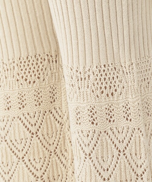 studio CLIP（スタディオクリップ）の「7ゲージ編み柄ニットパンツ（パンツ・ブラック/アイボリー・F）」の10枚目の写真