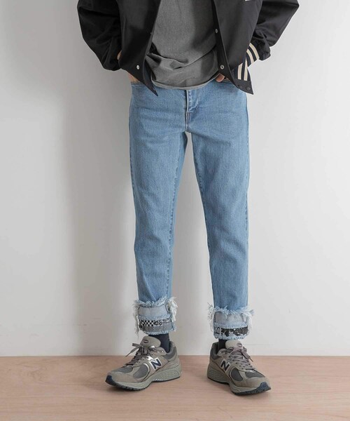 FACETASM(ファセッタズム)の「FACETASM CROPPED PRINT DENIM PANTS(その他・メンズ・INDIGO・3/4)」の3枚目の写真