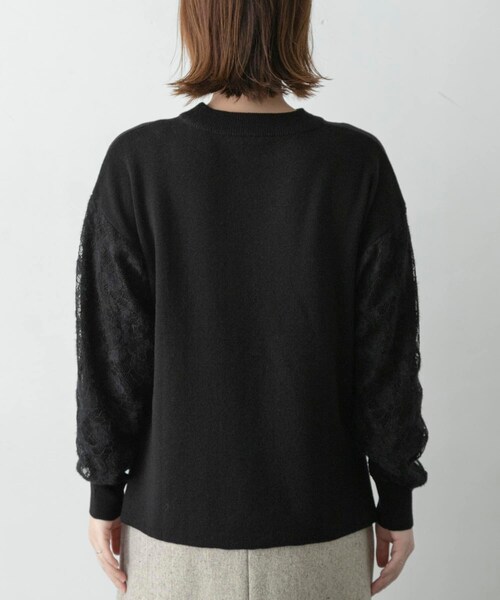 ■美品◆アーバンリサーチロッソ◆メリノウールレーススリーブニット URBAN RESEARCH ROSSO WOMEN（アーバンリサーチ ロッソ）の