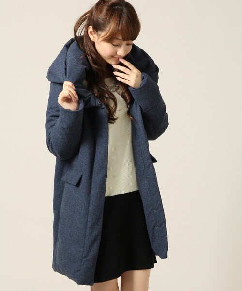 LOWRYS FARM（ローリーズファーム）の「【WEB先行予約アイテム】フードステッチレスダウンコート（ジャケット/アウター・レディース・グレー/チャコールグレー/ネイビー・Ｍ/Ｌ）」の3枚目の写真