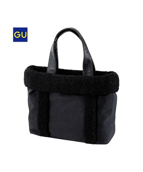 GU（ジーユー）の「（GU）ＷＯＭＥＮムートンタッチトートバッグ（WOMEN ⁄ バッグ・レディース・BEIGE/DARK BROWN/BLACK・-）」の2枚目の写真