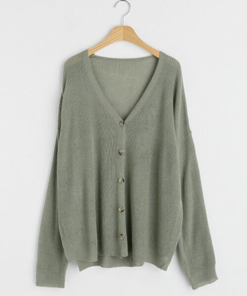 DHOLIC（ディーホリック）の「スリットボタンカーディガン（カーディガン/ボレロ・レディース・ホワイト/グリーン/ブラック/ピンク/ブラウン・ONESIZE）」の4枚目の写真