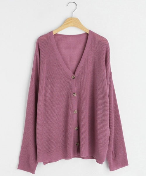 DHOLIC（ディーホリック）の「スリットボタンカーディガン（カーディガン/ボレロ・レディース・ホワイト/グリーン/ブラック/ピンク/ブラウン・ONESIZE）」の5枚目の写真