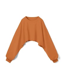 GRL | 裏毛ラウンドヘムクロップド丈スウェットトップス(スウェット)