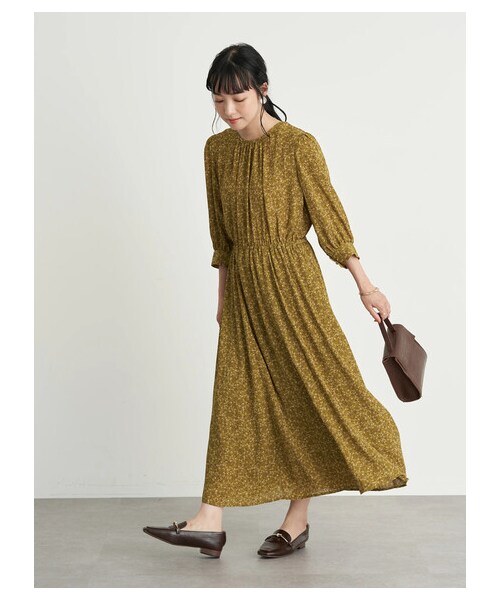 earth music&ecology（アースミュージックアンドエコロジー）の「ヴィンテージライクフラワーワンピース（ワンピース/ドレス・ブラック/ライトベージュ/ピスタチオ・F）」の22枚目の写真