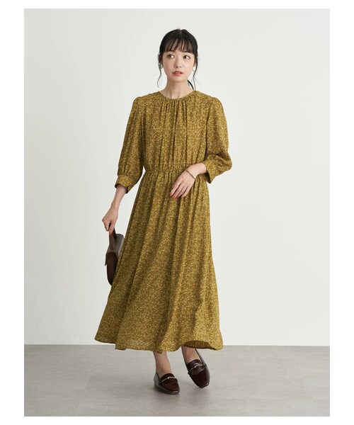 earth music&ecology（アースミュージックアンドエコロジー）の「ヴィンテージライクフラワーワンピース（ワンピース/ドレス・ブラック/ライトベージュ/ピスタチオ・F）」の21枚目の写真