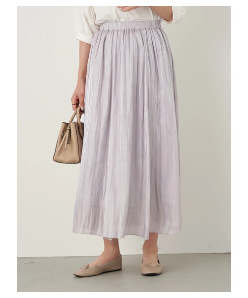 earth music&ecology(アースミュージックアンドエコロジー)の「シャイニースカート(スカート・アイボリー/ライトグレー/チャコールグレー/ライトベージュ/ミント/ラベンダー・F)」の17枚目の写真