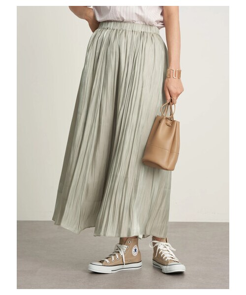 earth music&ecology(アースミュージックアンドエコロジー)の「シャイニースカート(スカート・アイボリー/ライトグレー/チャコールグレー/ライトベージュ/ミント/ラベンダー・F)」の22枚目の写真