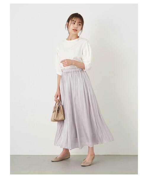 earth music&ecology(アースミュージックアンドエコロジー)の「シャイニースカート(スカート・アイボリー/ライトグレー/チャコールグレー/ライトベージュ/ミント/ラベンダー・F)」の20枚目の写真