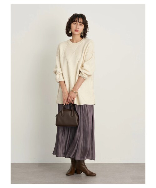 earth music&ecology(アースミュージックアンドエコロジー)の「シャイニースカート(スカート・アイボリー/ライトグレー/チャコールグレー/ライトベージュ/ミント/ラベンダー・F)」の8枚目の写真