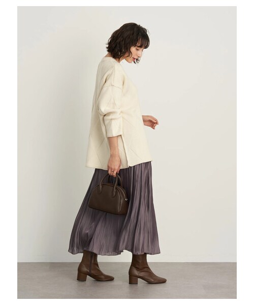 earth music&ecology(アースミュージックアンドエコロジー)の「シャイニースカート(スカート・アイボリー/ライトグレー/チャコールグレー/ライトベージュ/ミント/ラベンダー・F)」の11枚目の写真