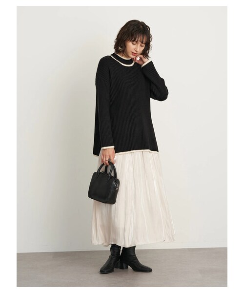 earth music&ecology(アースミュージックアンドエコロジー)の「シャイニースカート(スカート・アイボリー/ライトグレー/チャコールグレー/ライトベージュ/ミント/ラベンダー・F)」の14枚目の写真