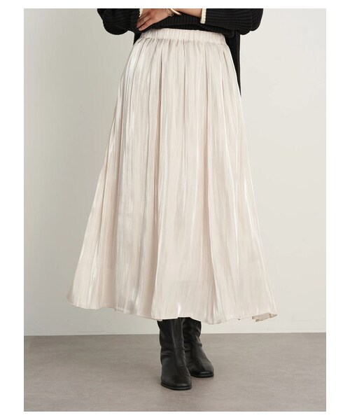 earth music&ecology(アースミュージックアンドエコロジー)の「シャイニースカート(スカート・アイボリー/ライトグレー/チャコールグレー/ライトベージュ/ミント/ラベンダー・F)」の12枚目の写真