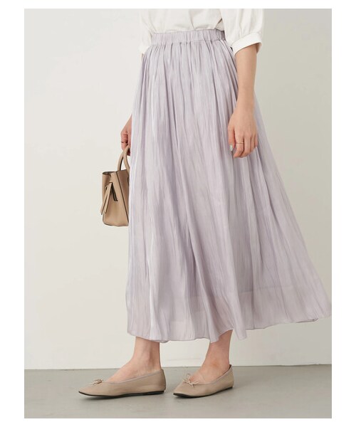 earth music&ecology(アースミュージックアンドエコロジー)の「シャイニースカート(スカート・アイボリー/ライトグレー/チャコールグレー/ライトベージュ/ミント/ラベンダー・F)」の18枚目の写真
