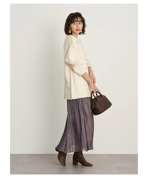 earth music&ecology(アースミュージックアンドエコロジー)の「シャイニースカート(スカート・アイボリー/ライトグレー/チャコールグレー/ライトベージュ/ミント/ラベンダー・F)」の10枚目の写真