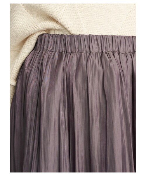earth music&ecology(アースミュージックアンドエコロジー)の「シャイニースカート(スカート・アイボリー/ライトグレー/チャコールグレー/ライトベージュ/ミント/ラベンダー・F)」の6枚目の写真