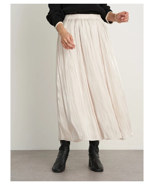 earth music&ecology(アースミュージックアンドエコロジー)の「シャイニースカート(スカート・アイボリー/ライトグレー/チャコールグレー/ライトベージュ/ミント/ラベンダー・F)」の13枚目の写真