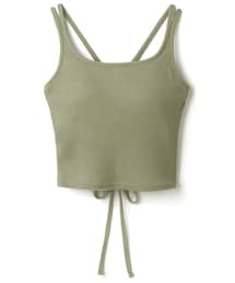 ワッフルバックレースアップキャミソール