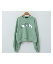 ENVYLOOK | カントリーロゴラグランクロップドスウェットプルオーバー(スウェット)