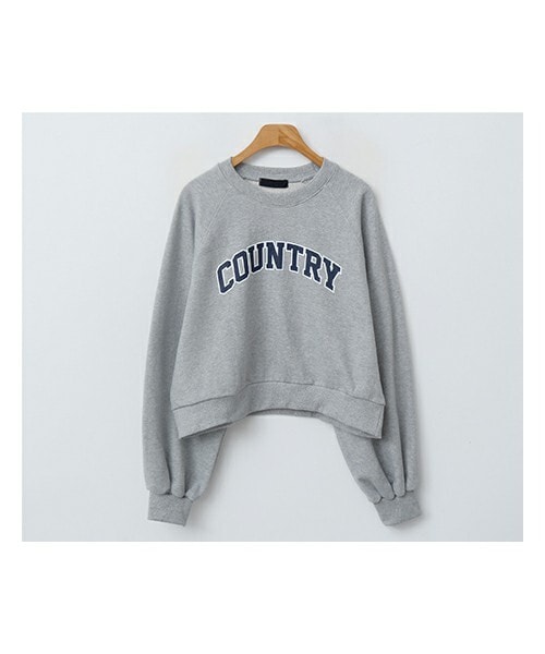 ENVYLOOK(エンビールック)の「カントリーロゴラグランクロップドスウェットプルオーバー(スウェット・レディース・그린/블랙/화이트/그레이・FREE(44-66))」の4枚目の写真