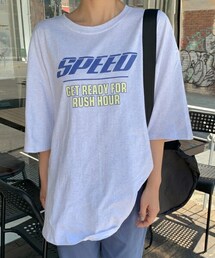[crushj] グラフィックルーズ半袖Tシャツ