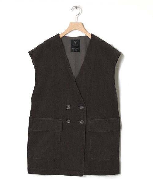 w closet（ダブルクローゼット）の「VネックW前BIGベスト（ジャケット/アウター・レディース・スミクロ/カーキ/サックス・FREE）」の5枚目の写真