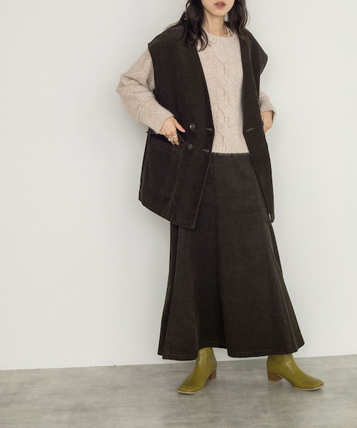 w closet（ダブルクローゼット）の「VネックW前BIGベスト（ジャケット/アウター・レディース・スミクロ/カーキ/サックス・FREE）」の22枚目の写真