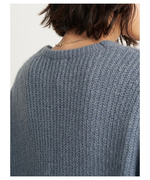 earth music&ecology（アースミュージックアンドエコロジー）の「【Special Price】【WEB限定】ハンドステッチ風ニットガウン（ジャケット/アウター・オフホワイト/ブラック/ライトベージュ/ブルー・F）」の5枚目の写真