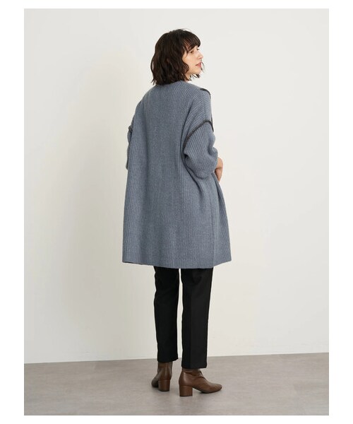 earth music&ecology（アースミュージックアンドエコロジー）の「【Special Price】【WEB限定】ハンドステッチ風ニットガウン（ジャケット/アウター・オフホワイト/ブラック/ライトベージュ/ブルー・F）」の16枚目の写真