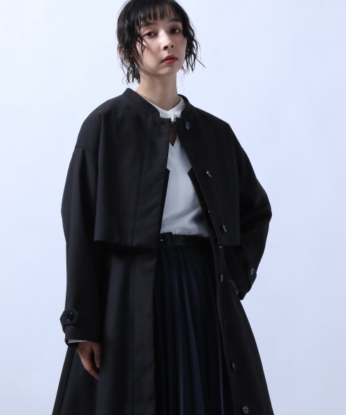 【新品レベル】HARE ハレ 切り替え ワンピース コート仕立て 黒 HARE（ハレ）の「2Pレイヤードコート（）」 - WEAR