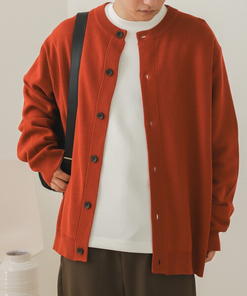 SENSE OF PLACE by URBAN RESEARCH（センスオブプレイスバイアーバンリサーチ）の「クルーネックカーディガン（その他・メンズ・L.BLUE/GREIGE/RED/MINT/D.GRAY・M/L）」の4枚目の写真