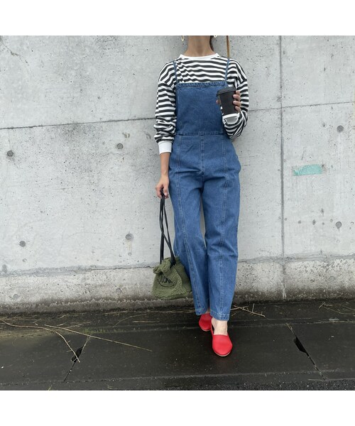 copine(コピン)の「デニムキャミサロペット(2color)(サロペット/オーバーオール・レディース・ブルー/ブラック・ワンサイズ)」の2枚目の写真