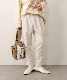 PUAL CE CIN | 綿麻ストレッチテーパードパンツ(その他パンツ)