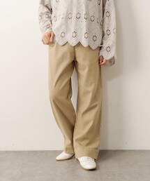 PUAL CE CIN | 綿麻ストレッチワイドパンツ(その他パンツ)