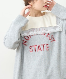 PUAL CE CIN | カレッジロゴポンチスウェットプルオーバー(Tシャツ/カットソー)
