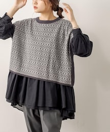 PUAL CE CIN | ジャガードベスト(ニット/セーター)